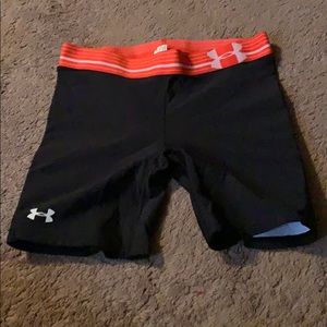 Under Armour softball compression sliding shorts.